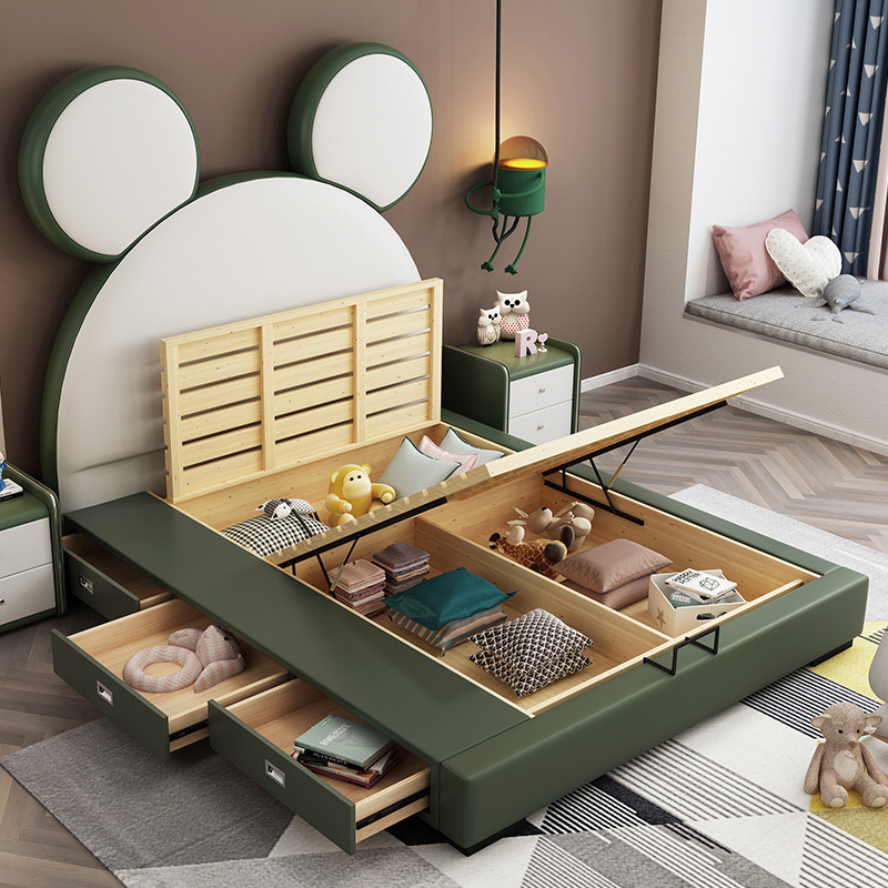 Buy Modern Simple Solid Wood Bed Bedroom Furniture Childrens Bed With ...