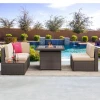 Modern Style Outdoor Garden Rattan Furniture Sectional Patio Sofa with Wicker Aluminum Frame for Hotels