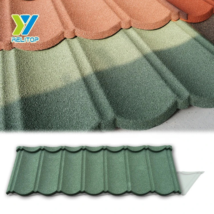 Modern villa style metal architecture colored stone coated roof tile price
