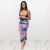 Import MOEN Newest Design 2021 Summer Casual V-Neck Tie Dyed Printed Slit Condole Belt Long Dress from China