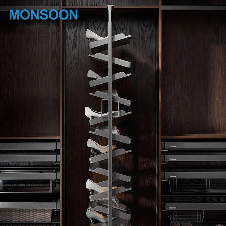 MONSOON Wardrobe Accessories Sliding Closet Soft close online metal cabinet display Shoe Storage organizer rotating shoe rack