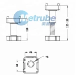 Most Popular 120-190MM Plastic Furniture Leg Extensions,Kitchen cupboard cabinet PP ABS adjustable height plinth plastic foot le