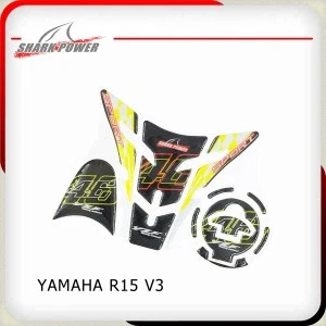 motorcycle refit accessories 5D tankpad rubber garbon fiber tank pad protector sticker for yamaha r15 v3