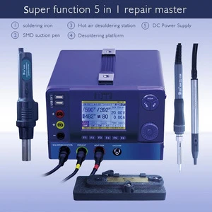 Multifunction Integrated Maintenance System 5 in 1 Soldering Station +Hot air gun+IC picker+DC power supply+Preheat board