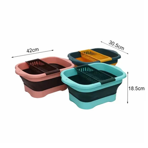 Multifunctional foldable household kitchen sink basin  Large Dish Basin With Drain Food Sink Strainer for Kitchen