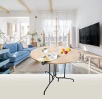 Multifunctional round iron outdoor folding dining table used folding tables for sale portable camping table