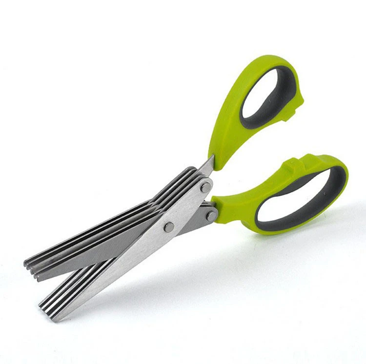 Multipurpose Herb Scissors 5-Layers Kitchen Scissors Stainless Steel Blades QY-5040