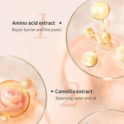 Natural Camellia Extract Cleansing Mousse Pore Hydrating Face Wash Amino Acid Foaming Facial Cleanser