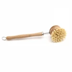 Natural Wooden Long Handle Pan Pot Brush Dish Bowl Dishwashing Cleaning Brush Home Kitchen Cleaning Brush Tool