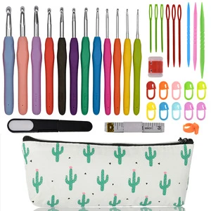New 3 Styles Set Crochet Hook Set With Yarn Knitting Needles Sewing Tools Set Knit Scissors Stitch Holder Hook For Knitting
