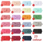New baby 23 color hair band hair accessories childrens solid color soft wide rabbit ear nylon hair band Baby Headband