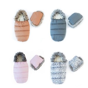 New Customized Gray Baby Thermal Cotton Polar Foot Muff Sleeping Bag For Stroller