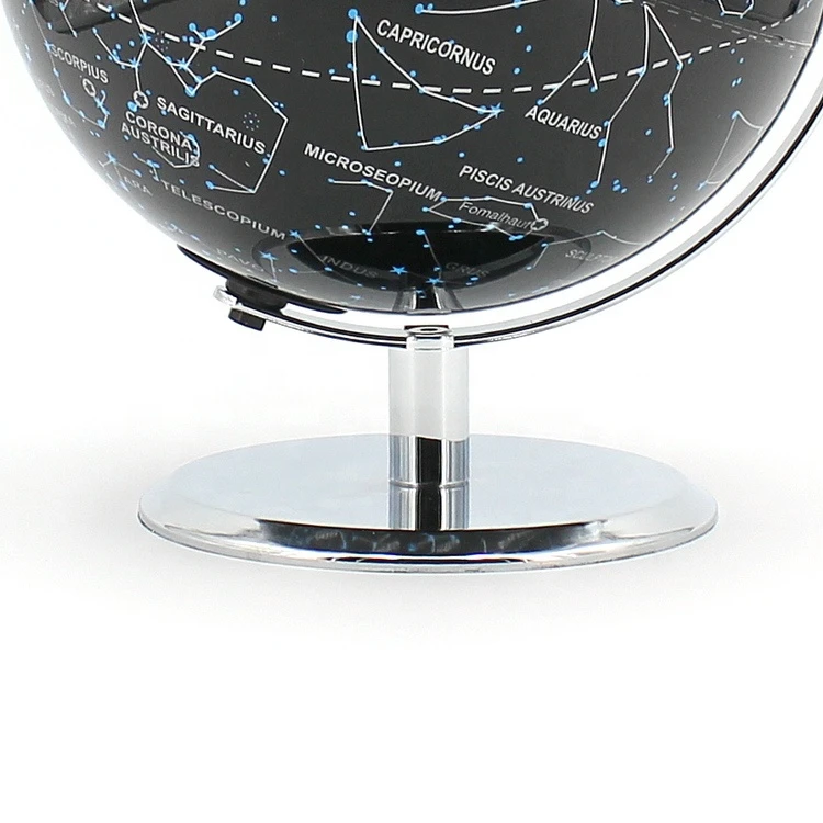New design black paiting  constellation metal base plastic world globe