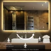 New Design Smart Mirror Anti-fog Shower Bright Wall Mounted Warm White Color Touch Screen Senor Led Bathroom Mirror