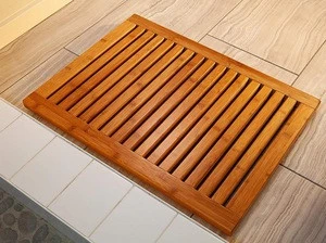 New Style 100%Natural Bamboo Bath Mat non slip Bathroom Floor Shower Mat