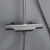 New Wall Mounted Exposed Bathroom Shower System Round Design Thermostatic Mixer Shower Column