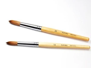 New Wood Handle  100% Pure Kolinsky Hair Germany Acrylic Nail Brush (Oval Pressed Crimped Shaped Style) (Size#16&amp;22)