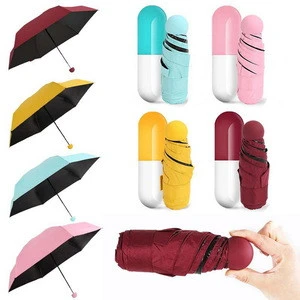 Newest Cute Mini Foldable Capsule Umbrella Anti UV Pocket Umbrella with Mini Hook