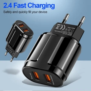 Newest Design Portable Dual USB Wall Mobile Phone Tablet Universal Fast Charging Head Travel Charger
