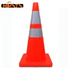 No MOQ free sample 28 inch road reflective plastic safety flexible black rubber base orange pvc traffic cone