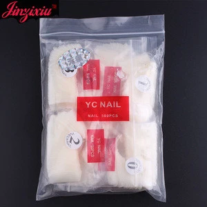 No trace Seamless 500pcs/bag curved stiletto acrylic nail tips artificial fake nail art tip Korea fingernails