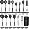 Non-stick Heat Resistant Silicone Cookware with Stainless Steel Handle Silicone Cooking Utensil Set