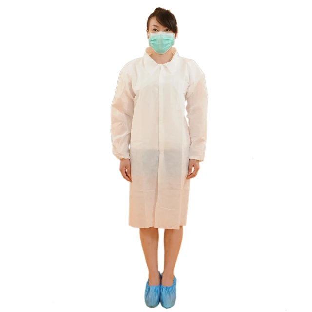 Nonwoven disposable white lab coats
