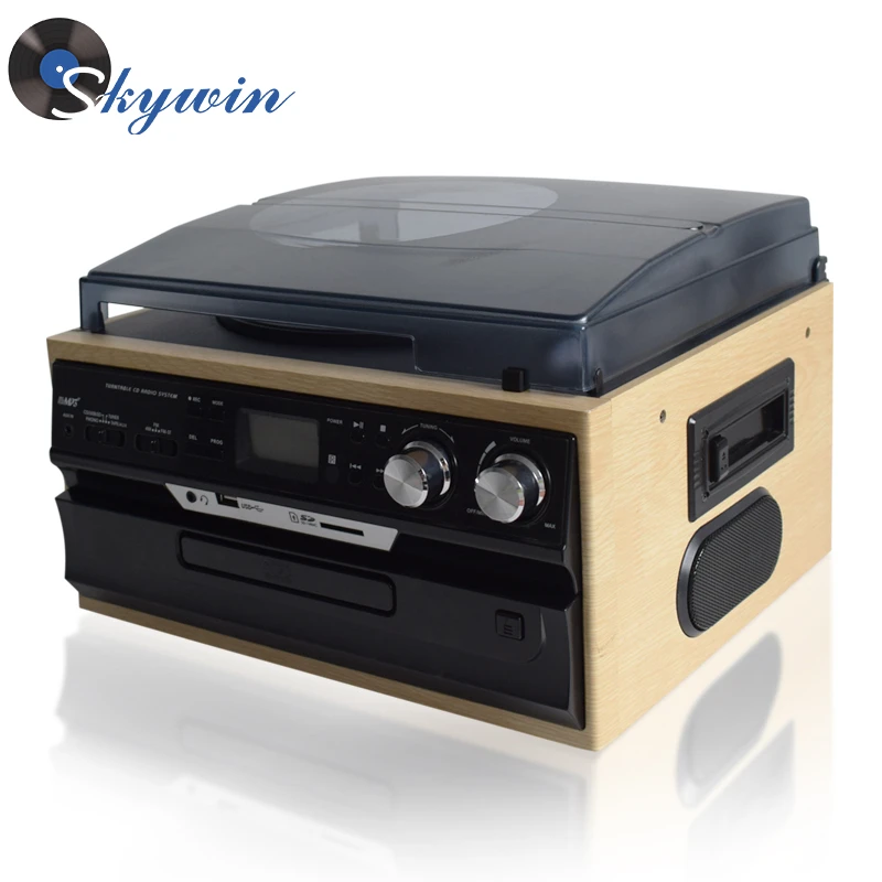 Nostalgia Turntable/Radio/CD/USB Recorder with Cassette Player