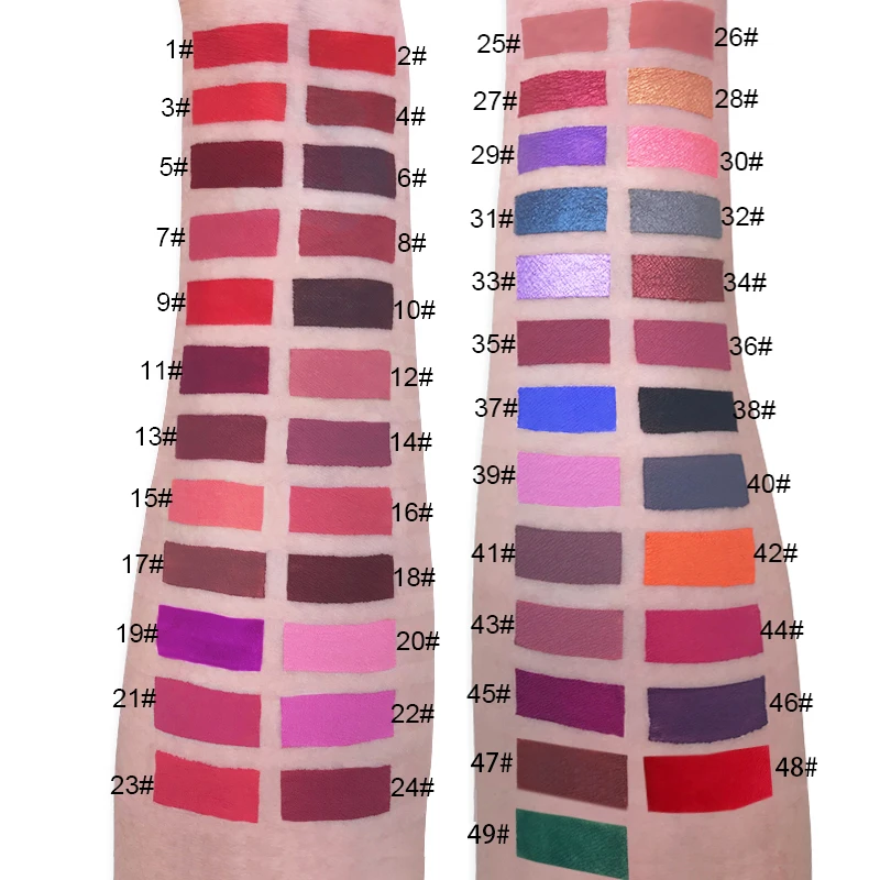 OEM factory 41colors matte lipglstick  no brand matte liquid lipstick Gradient tube high pigment  lip stick