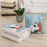 OEM Logo custom printing travel use animal printing pillow blanket 2 in 1