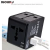 OEM ODM logo printing worldwide Universal travel adaptor with dual usb electrical gift items for iphone charger travel adapter