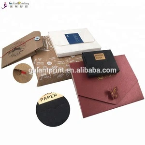 Office File Packaging Cardboard Custom Envelope Folder With String Closure