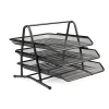 Office file tray 3 tier wire mesh file letter document tray metal file holder