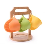 Oleeda Silicone Pot Holder Oven Mitts Gloves Finger Protector Thick high temperature resistant gloves