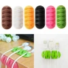 Onlyoa Colorful Reusable Office Home Use 5-Channel Desktop Silicone Desk Cable Organizer