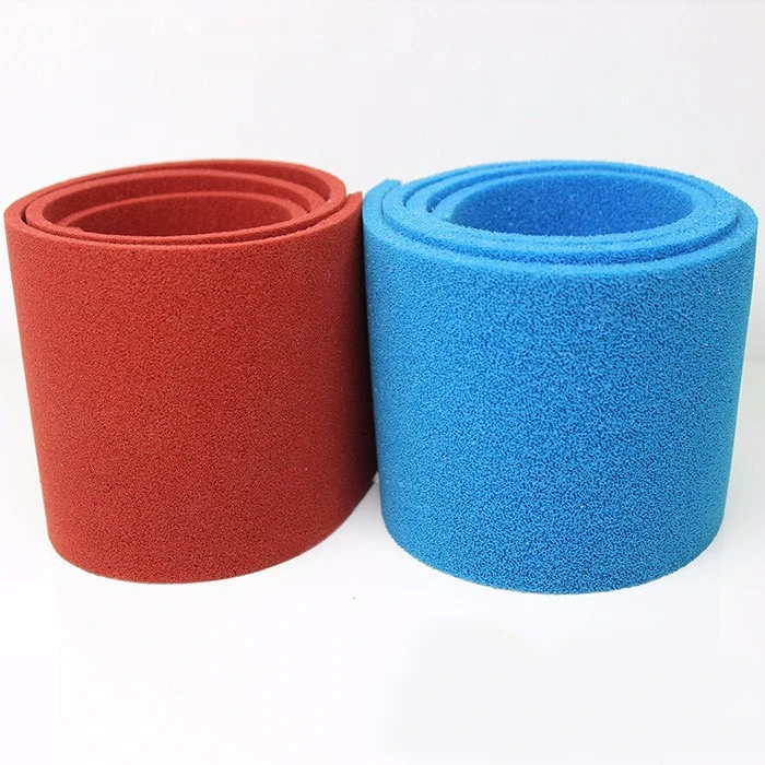 Open cell blue red silicone sponge rubber