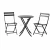 Import Outdoor  Furniture folding table & chair set  metal 3PCS Outdoor bistro set from China