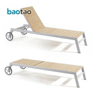 Outdoor Plastic Wood Lounger/ Plastic Garden Chaise Lounge