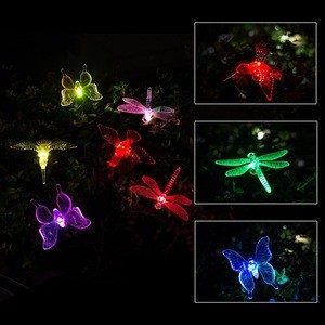 Outdoor Solar Stake Lights Multi-color Changing LED Garden Lights Premium Butterfly Decorative Lights