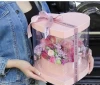 Panoramic PVC Window Heart-shaped Folding Flower Box Holding Flowers Soap Party Gift Box
