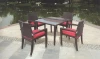 Patio PE rattan square dining set outdoor wicker furniture (LD-HC0066)