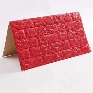 PE foam wallpaper/wall coating self adhesive wall panel 3d brick foam wallpaper