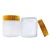 Import PET 250g frosted clear white round empty 8oz cosmetic jar with bamboo lid for personal care use from China