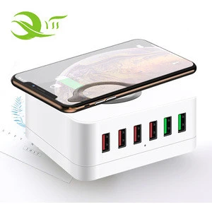 phone accessories charger 72W 6 Port USB Wireless Charging Station smart charger for mobile phone with CE FCC Rohs