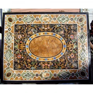 Pietre Dure Marble Table  Top, Marble Inlay Dining Table Top, Italian Dining Tables