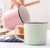 pink blue beige green ceramic enamel speckled coffee mug campfire mug