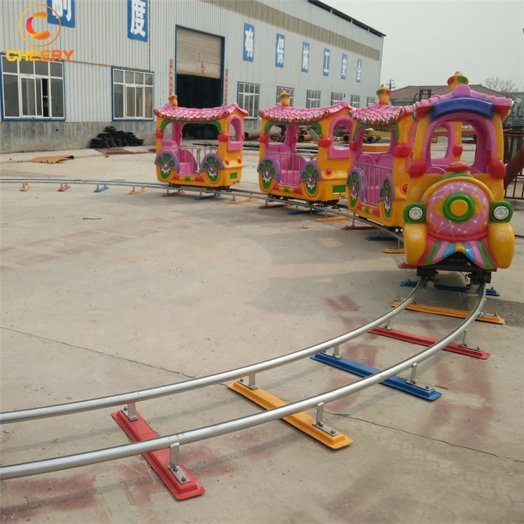 Playground amusement equipment children electric mini track trains kids ride on train for sale