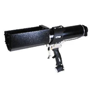 Pneumatic caulking gun for extrusion of bicomponents cartridge