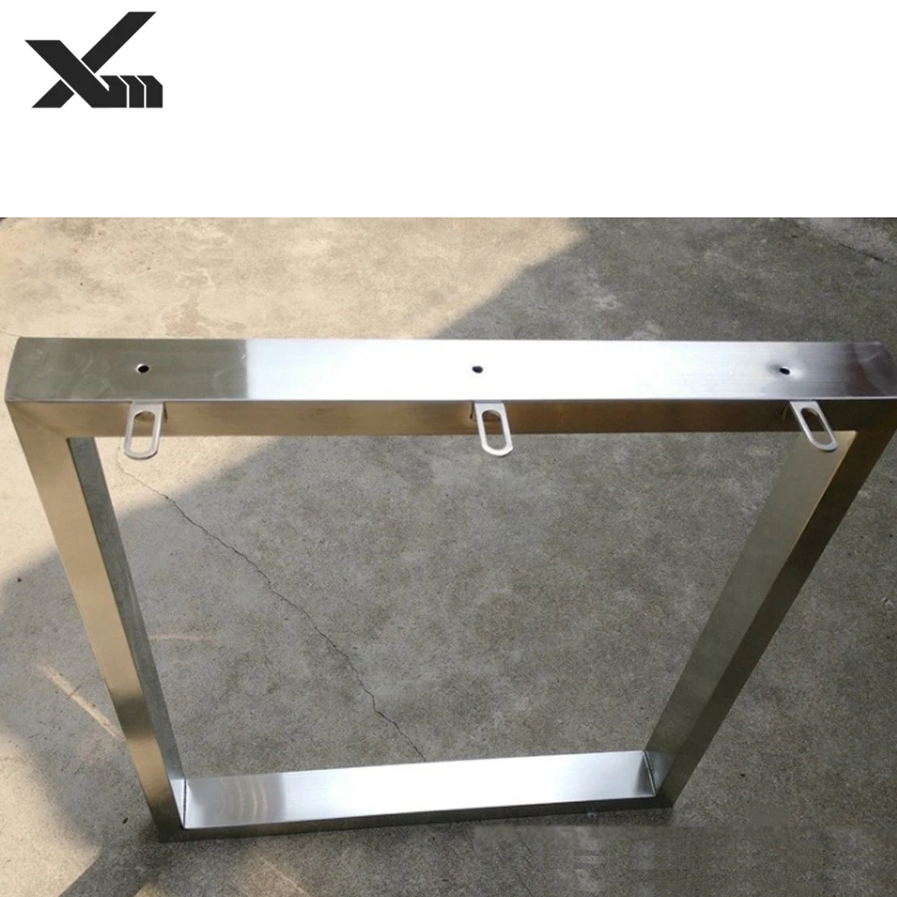Polishing stainless steel furniture leg for glass table customized size mirror or brush silver desk stand