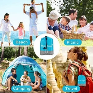 Portable Picnic Beach Mat Pocket Blanket Waterproof Blanket Mat Mattress Outdoor Picnic Camping Tent Mat-blue Gray